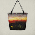 Woman at Sunset Large Tote