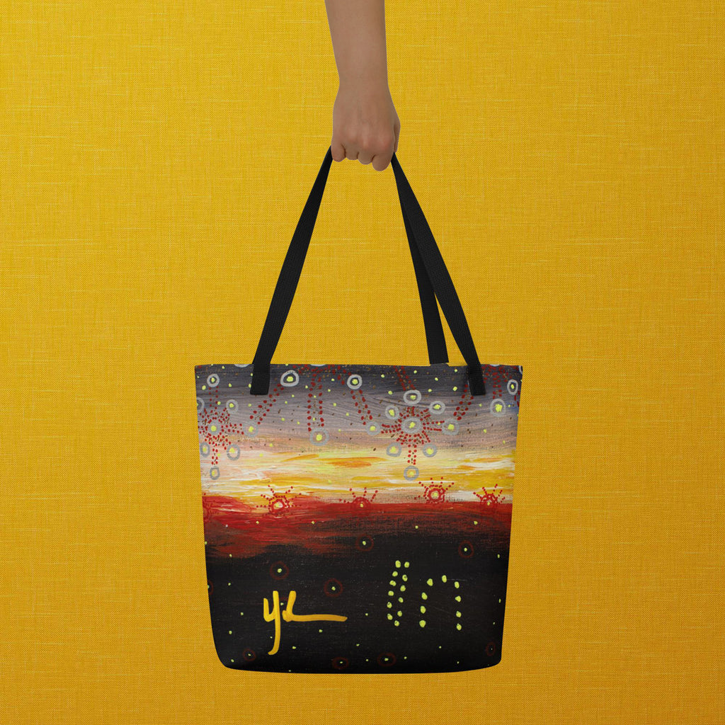 Woman at Sunset Large Tote
